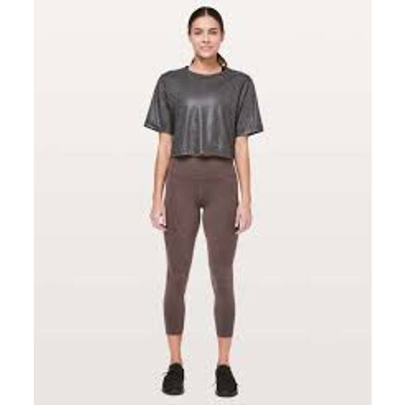 Lululemon To The Beat Tight 24" *lululemon X SoulCycle Purple Taupe Size 8 - Picture 3 of 10